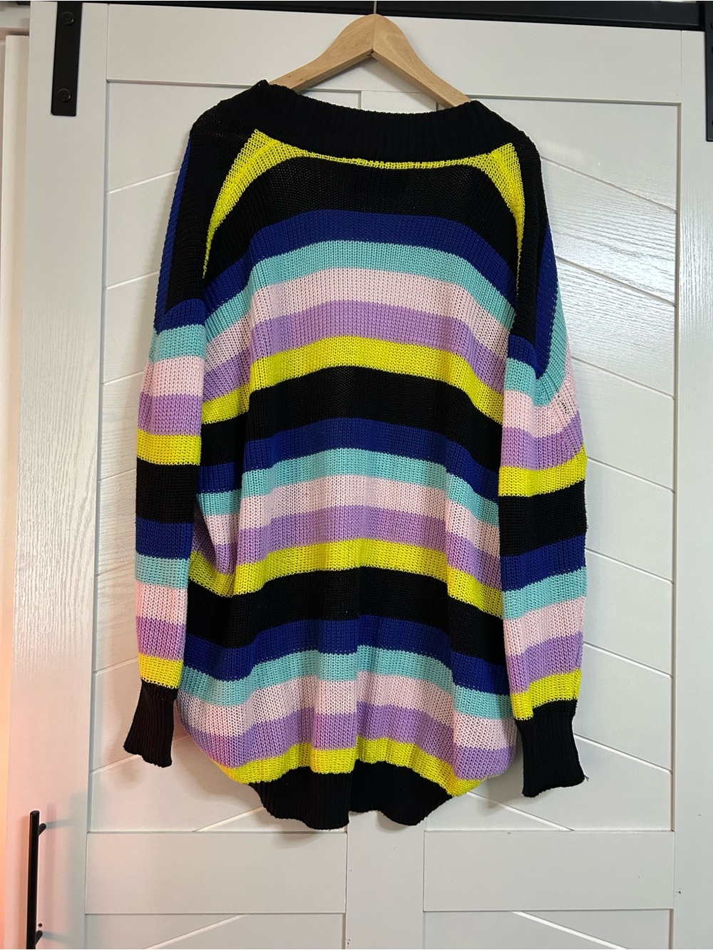 Killstar Black Striped Neon Open-Front Cardigan - Picture 5 of 6